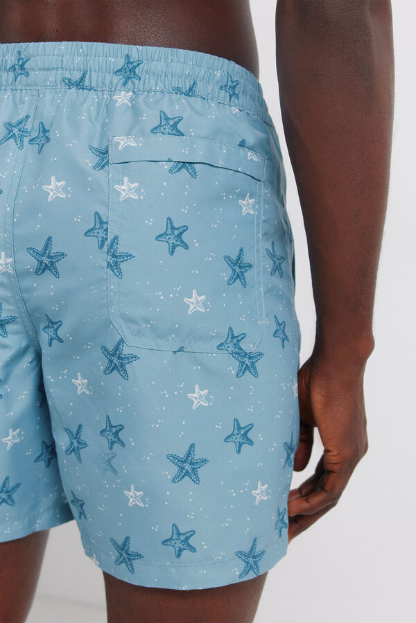 Springfield Ba&ntilde;ador estampado estrellas azul