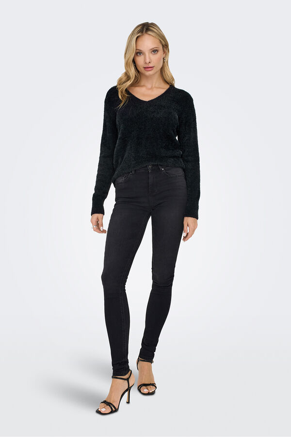 Only Jersey con efecto pelo negro