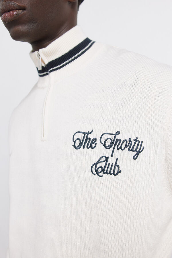 Springfield Osnovni džemper sa rajsfer&scaron;lusom Bež