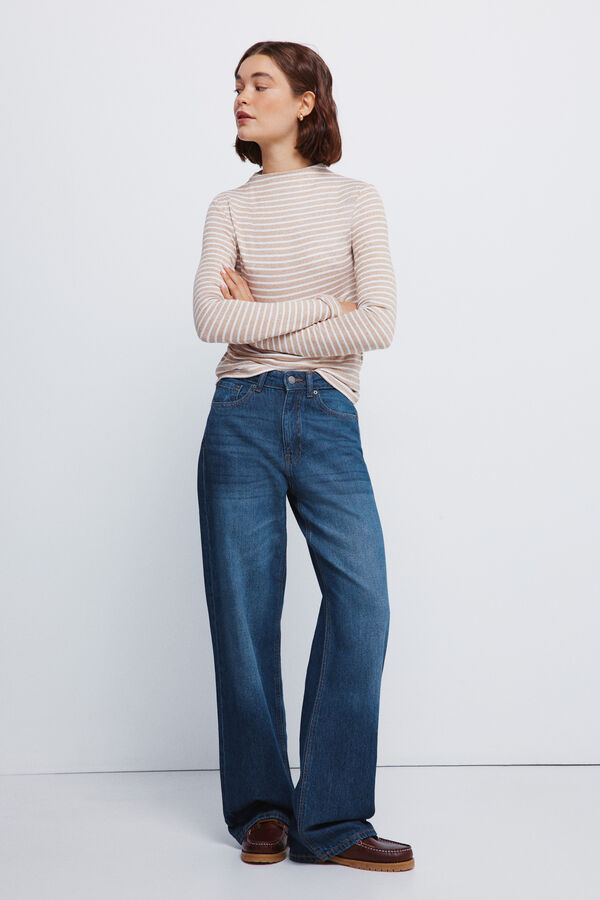 Springfield Majica sa mekim dodirom i Perkins kragna Braon