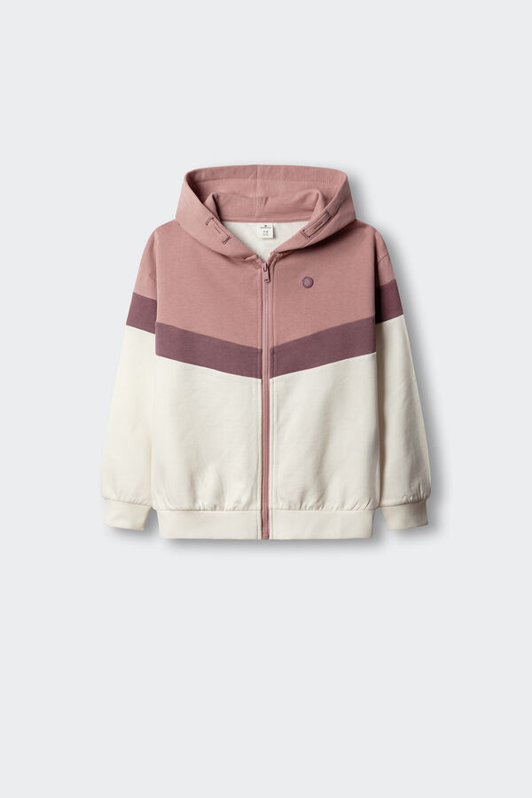 Springfield Kids Dukserica sa isečenim i u&scaron;ivenim delovima za devojčice Bež