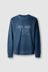 Pepe Jeans Sweatshirt com logo gola redonda azul