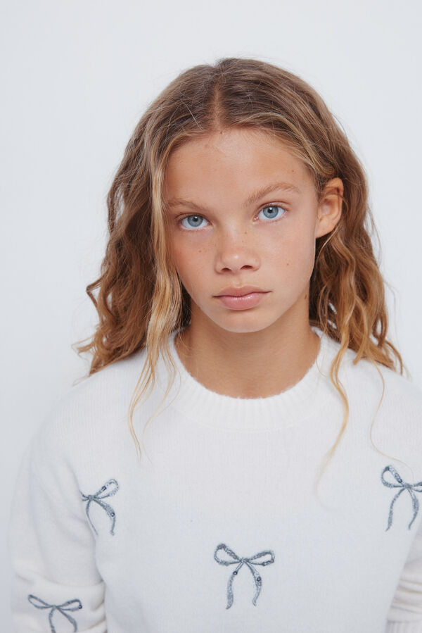 Springfield Kids Džemper sa ma&scaron;nom za devojčice Bež