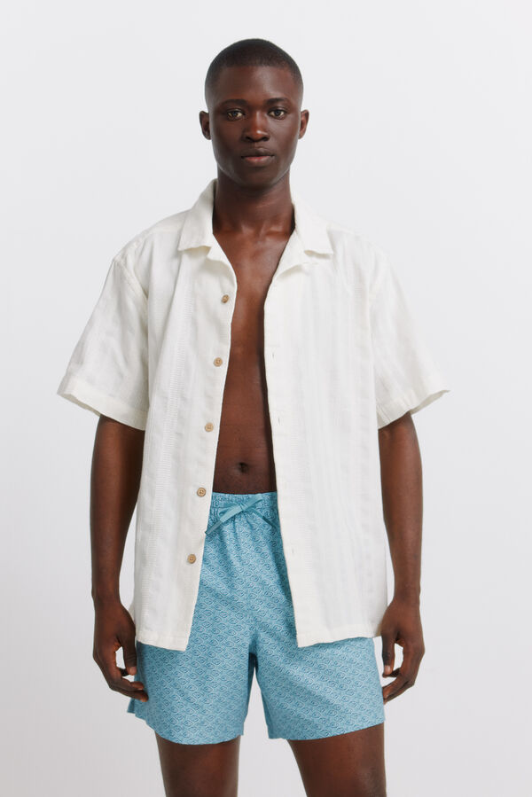 Springfield Kupaći kostim sa printom ribe Plava