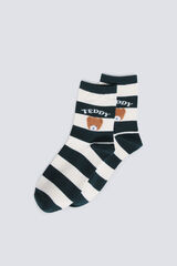 Springfield Prugaste čarape sa medvedićem Zelena