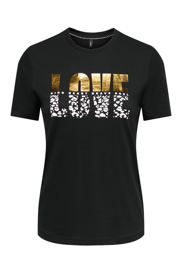Only Camiseta dibujo frontal negro