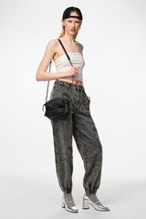 Pieces Mala a tiracolo 100% pele preto