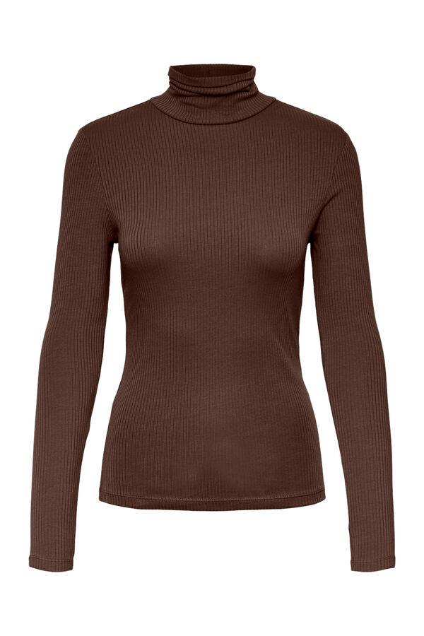 Pieces Cotton top with high neck red