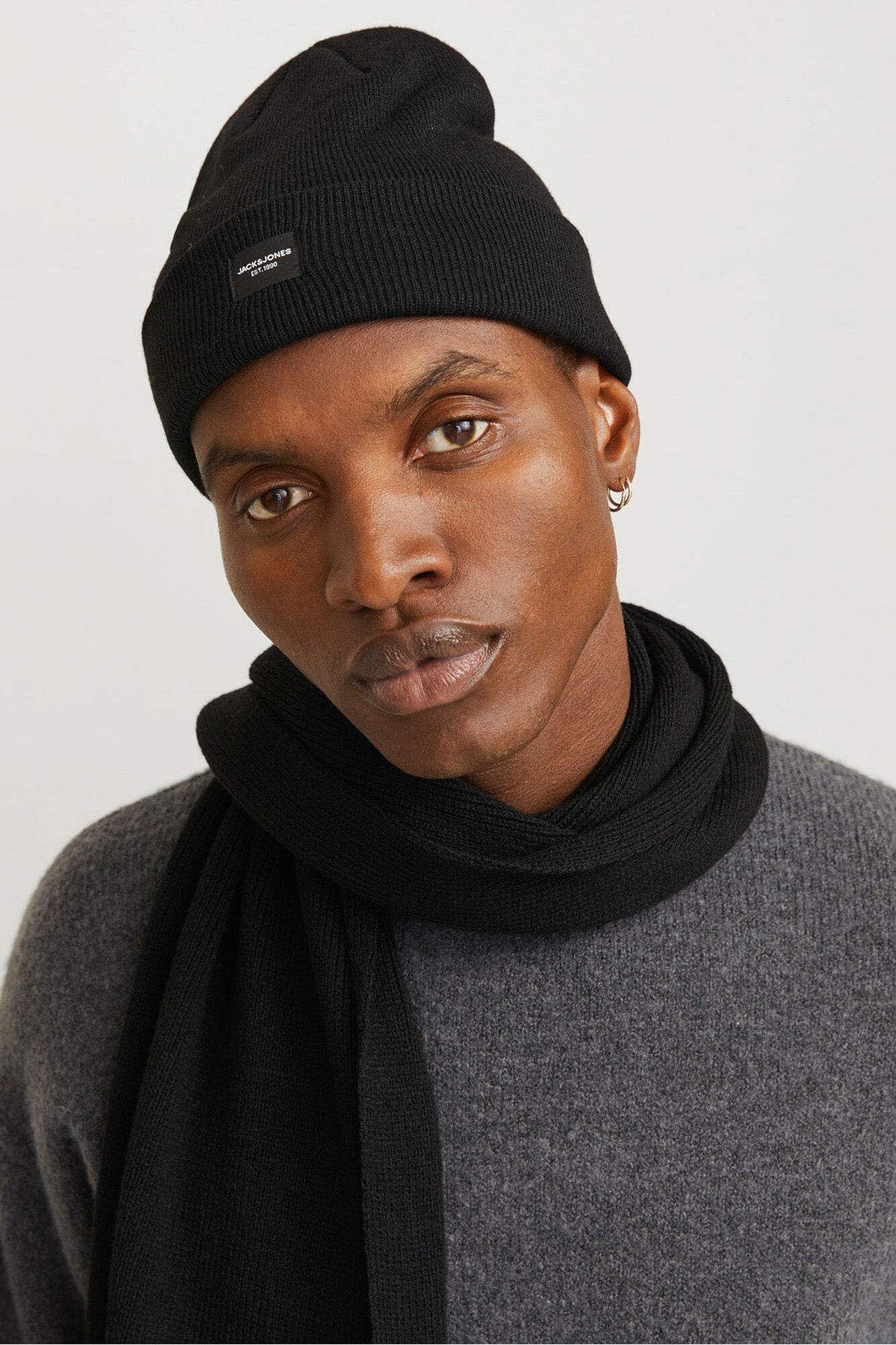 Jack & Jones Conjunto de bon&eacute; e cachecol