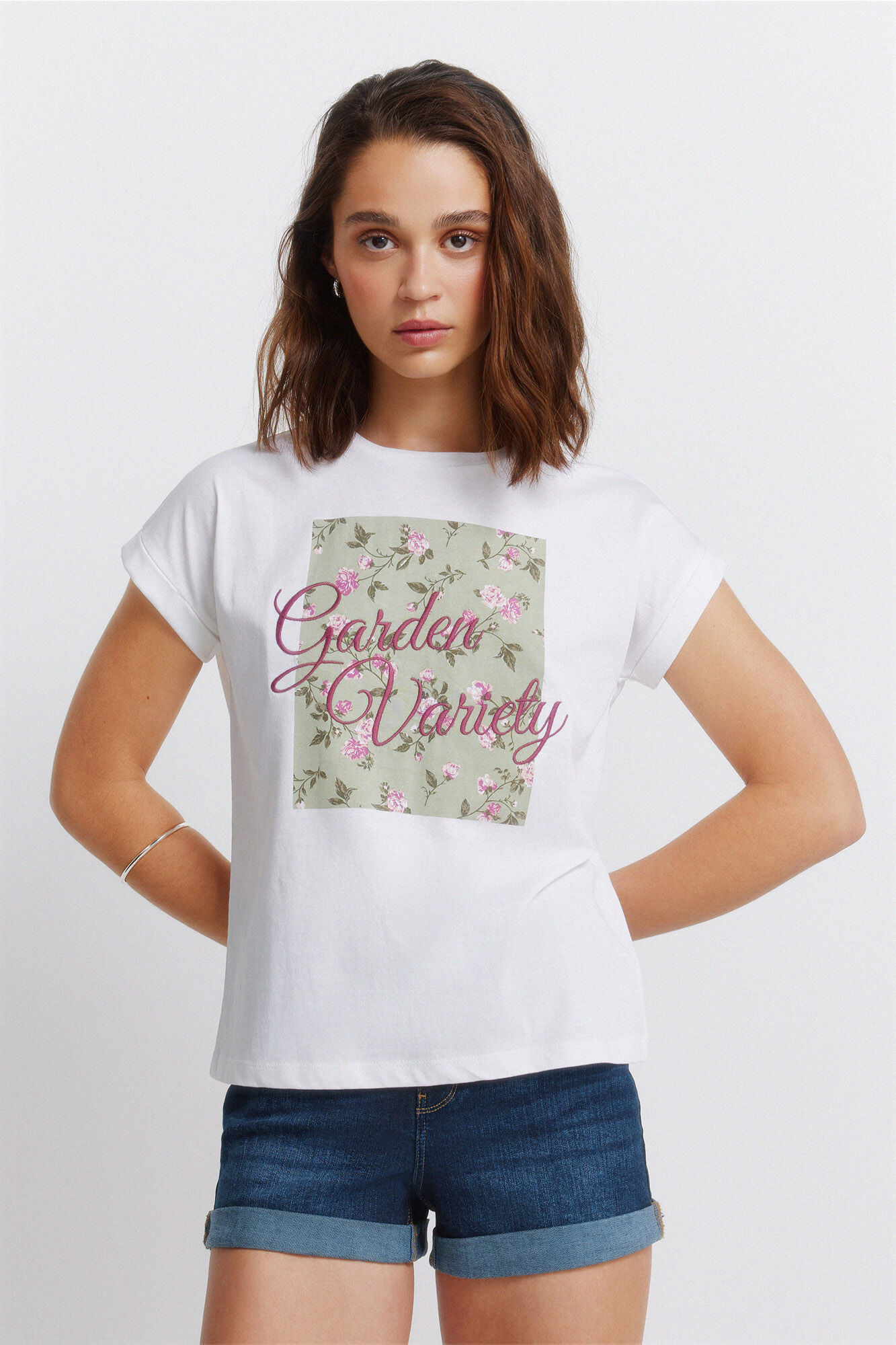 Springfield Camiseta manga corta sisa flores