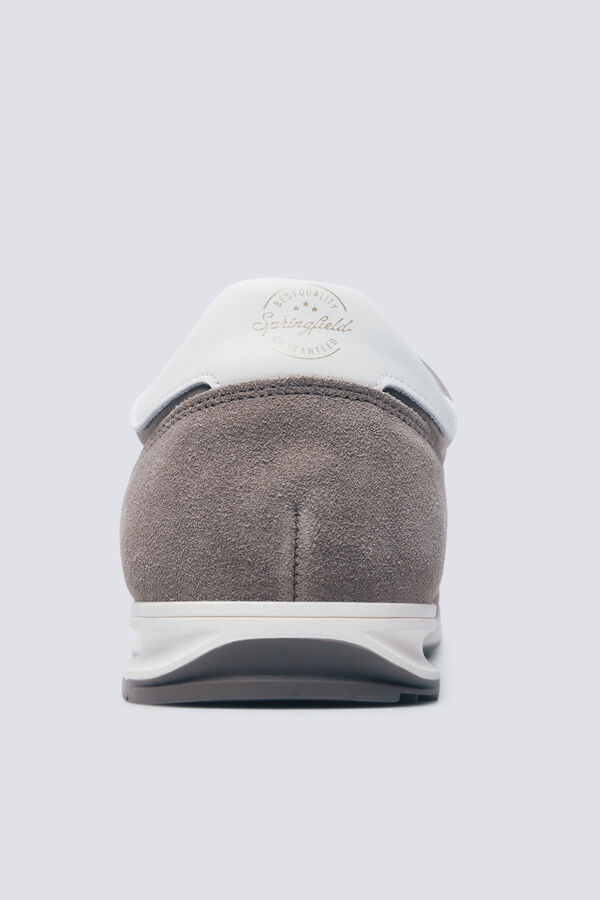 Springfield Zapatilla piel estilo retro marrón