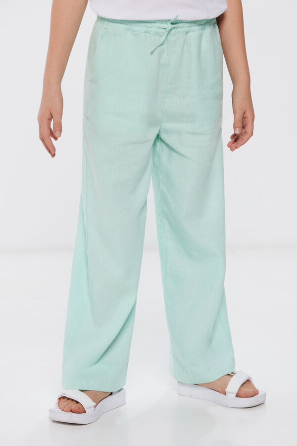 Springfield Pantalone od lana za devojčice zelena