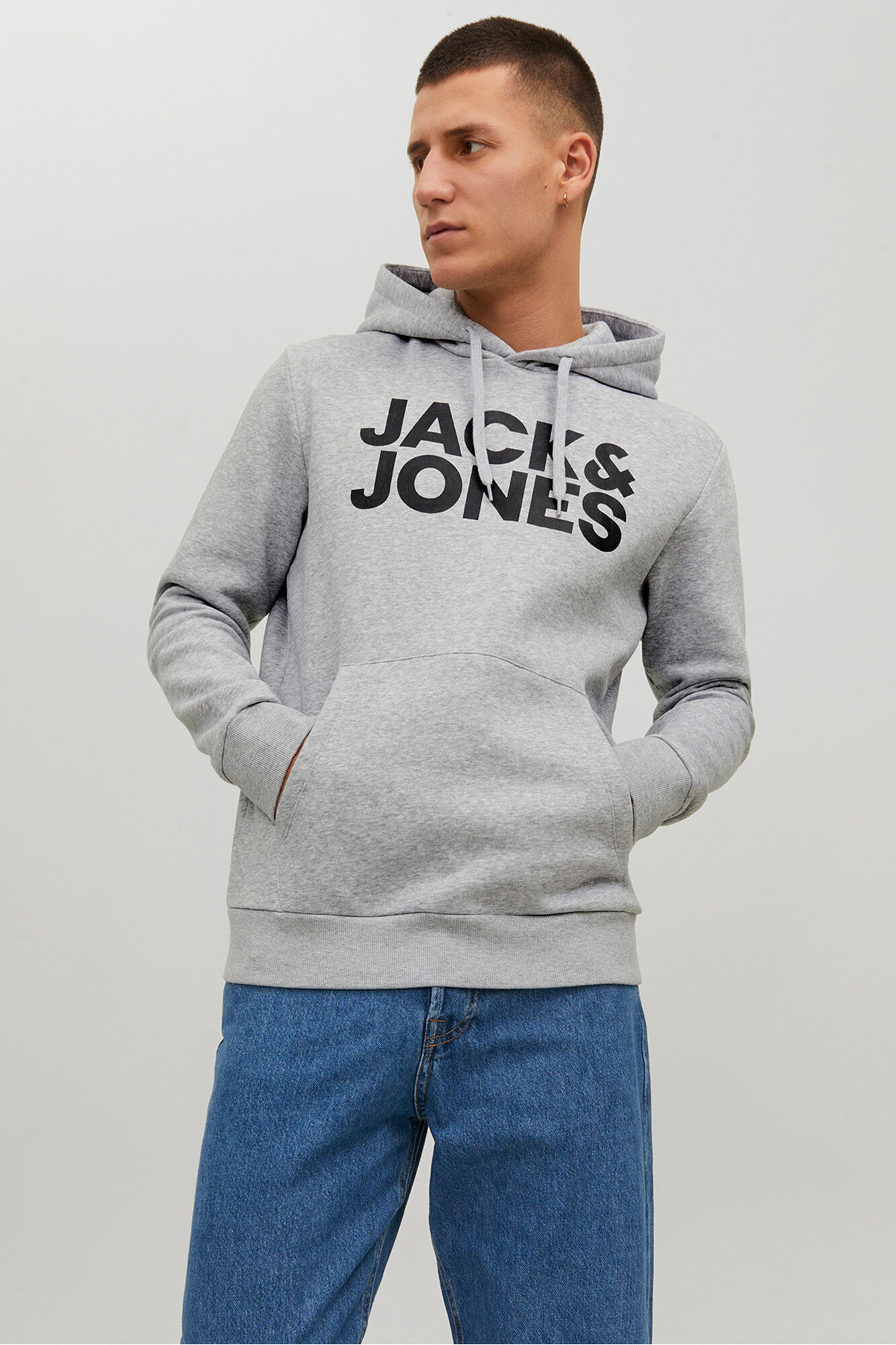 Jack & Jones Log&oacute;s kapucnis pul&oacute;ver