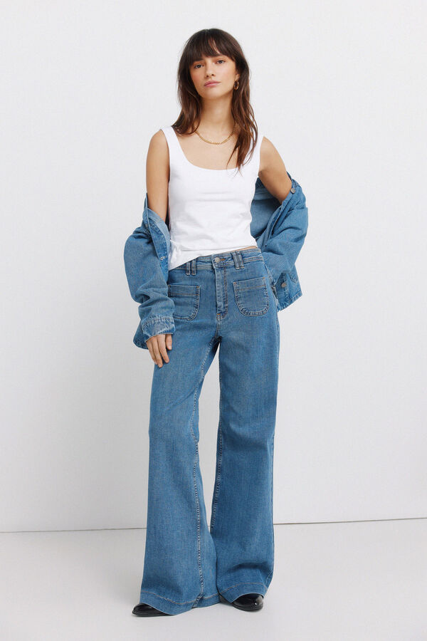 Springfield Majica sa bretelama od dvostrukog tkanja Bela