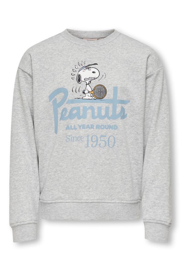 Only Girls Sudadera con estampado de Peanuts gris