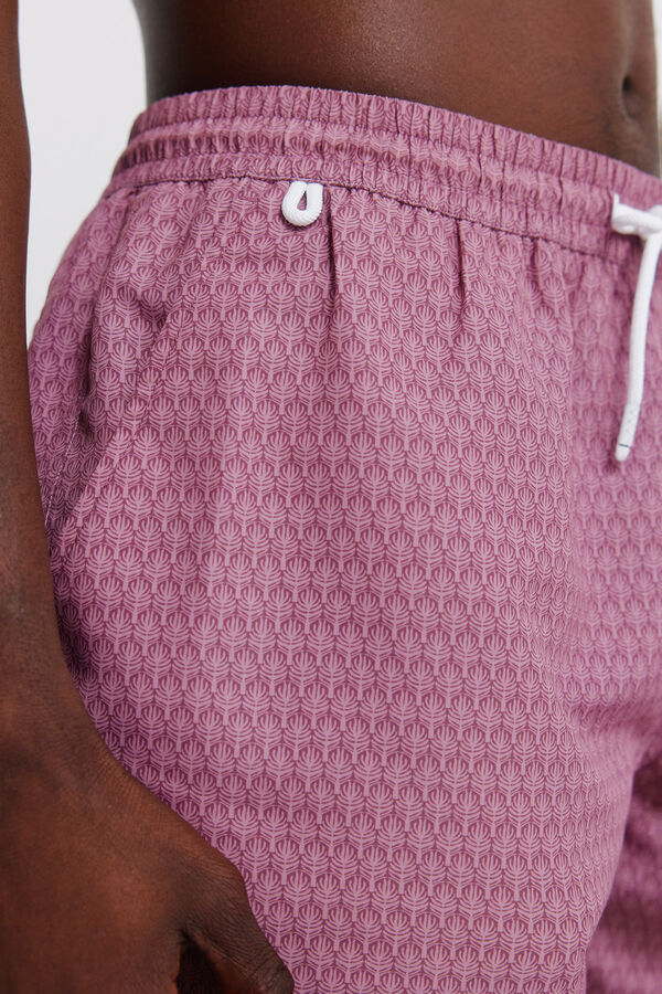 Springfield Kupaći kostim sa printom li&scaron;ća i džepom sa rajsfer&scaron;lusom Bordo