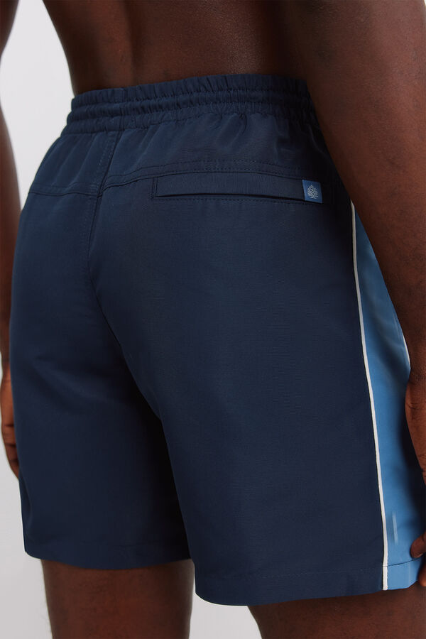 Springfield Jednobojni kupaći kostim sa izrezima Plava