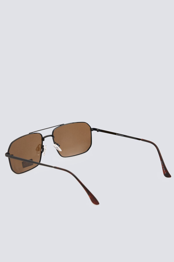 Springfield &Oacute;culos de sol estilo aviador retangulares castanho