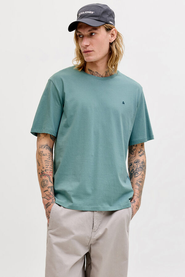 Jack & Jones Camiseta regular fit algod&oacute;n turquesa
