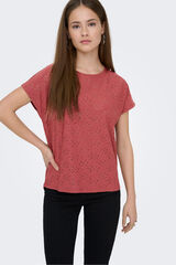Only T-shirt regular fit manga curta vermelho