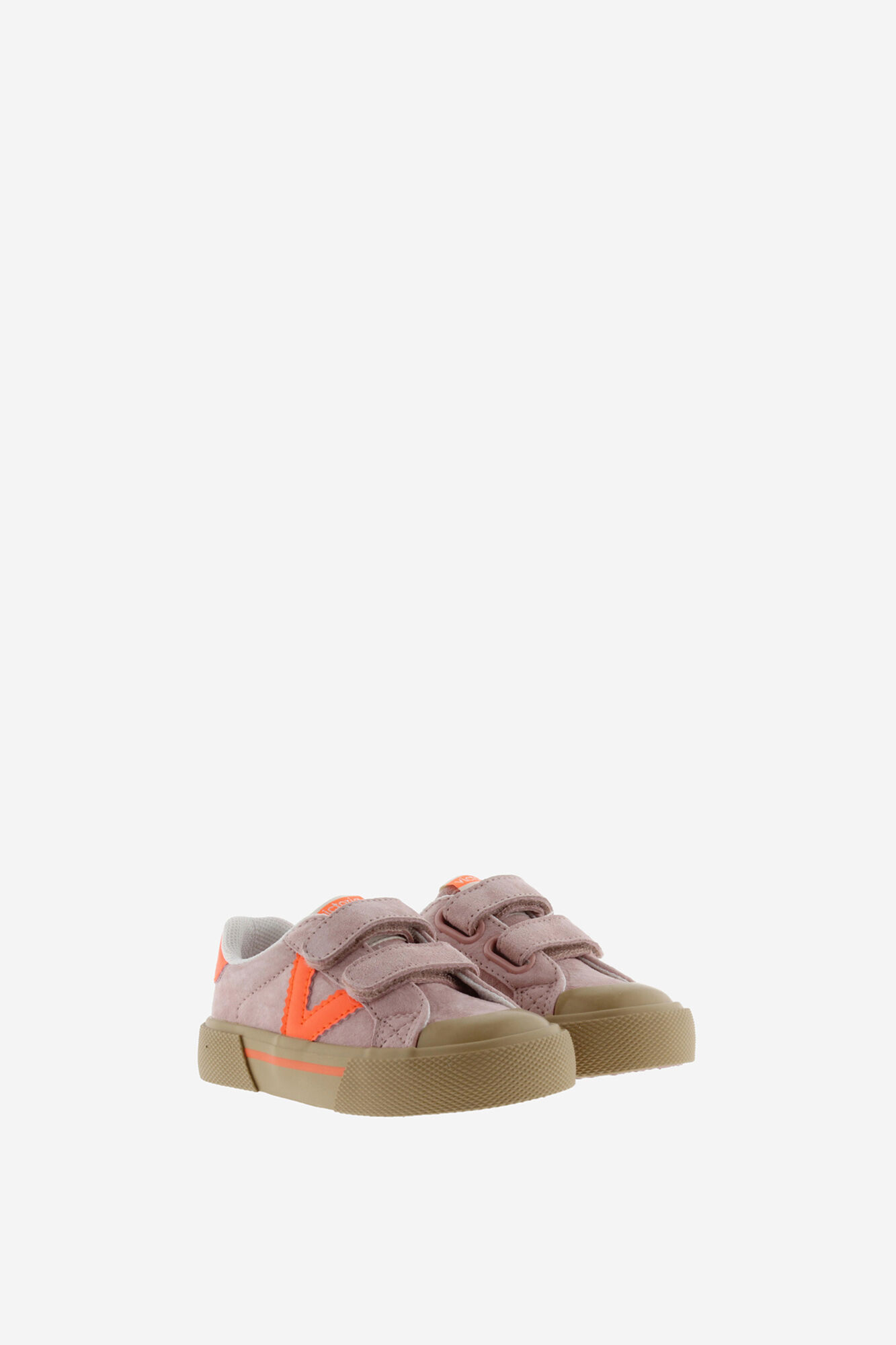 Victoria Kids Zapatillas deportivas de ni&ntilde;os de serraje con piezas de color en contraste y tiras adherentes