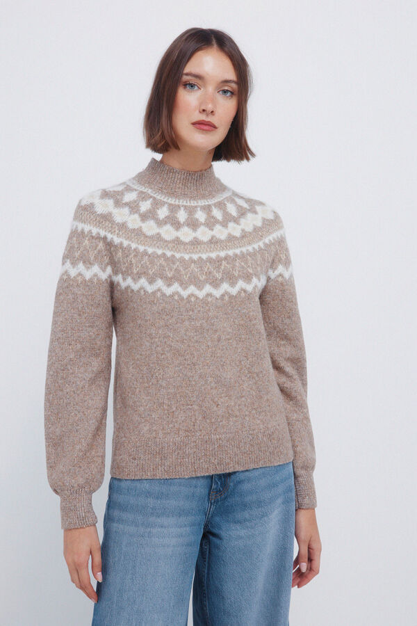 Springfield Džemper sa žakard krznenim ukrasom Print