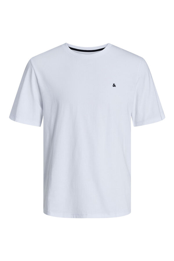 Jack & Jones Camiseta lisa com corte padr&atilde;o branco