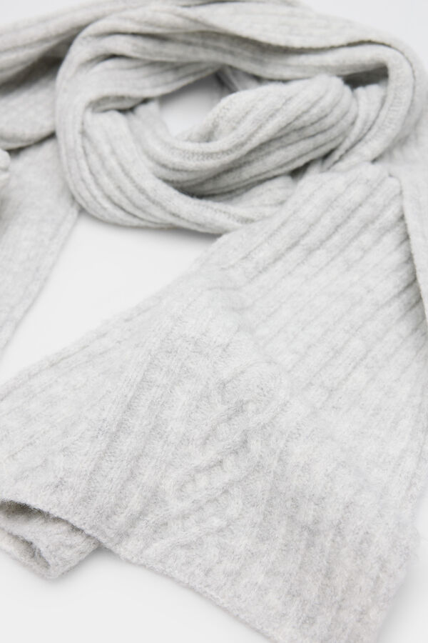 Springfield Pearl ribbed scarf grey
