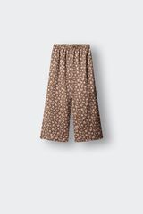 Springfield Kids Pantalone culotte sa cvetnim printom za devojčice Braon
