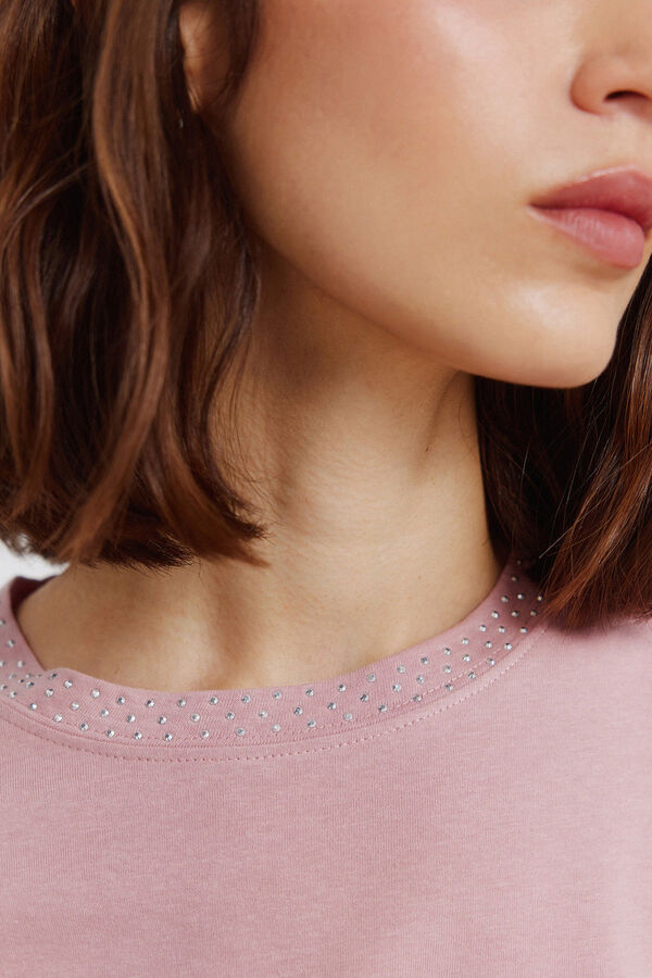 Springfield Majica kratkih rukava sa nitnama Roze