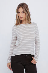 Springfield Pletena majica na pruge Siva