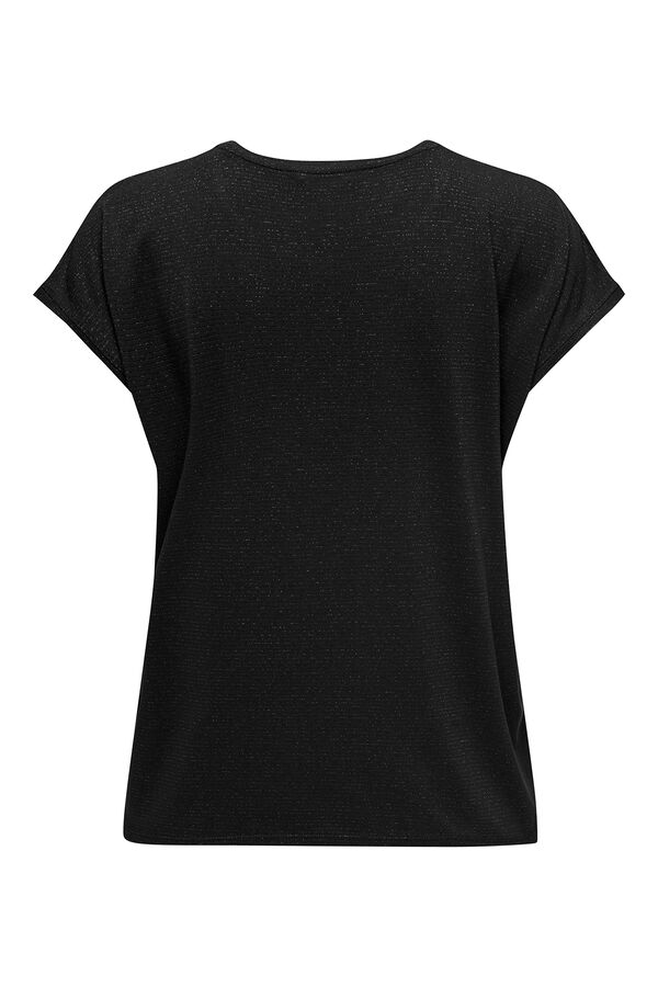 Only Camiseta regular fit glitter negro