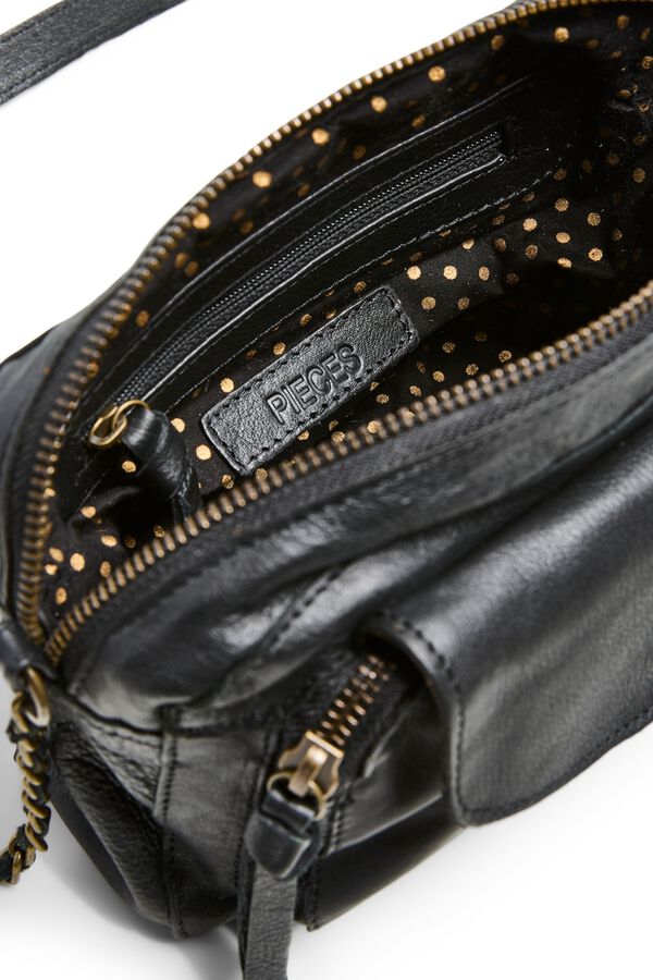 Pieces Mala a tiracolo 100% pele preto