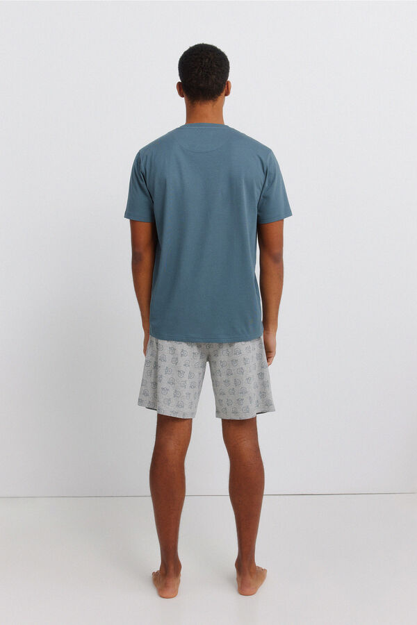 Springfield Pijama curto Sherk azul