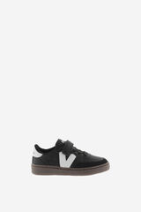 Victoria Zapatillas efecto piel contraste negro