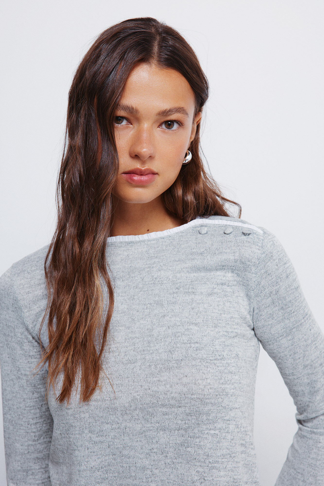 Springfield Camiseta botones hombro cuello