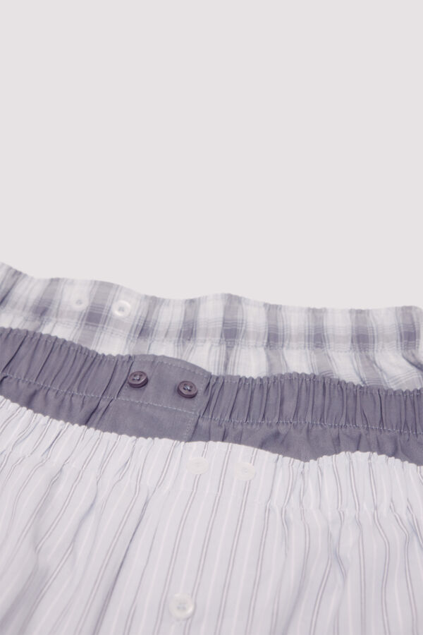 Springfield Pakovanje od 3 para mu&scaron;kih gaća od puplina sa printom Plava