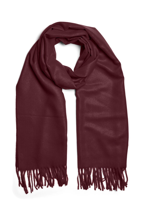 Pieces Cachecol b&aacute;sico com franjas vermelho