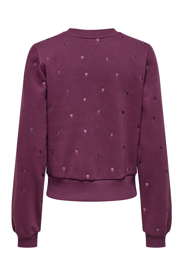 Only Sudadera bordado lurex burdeos