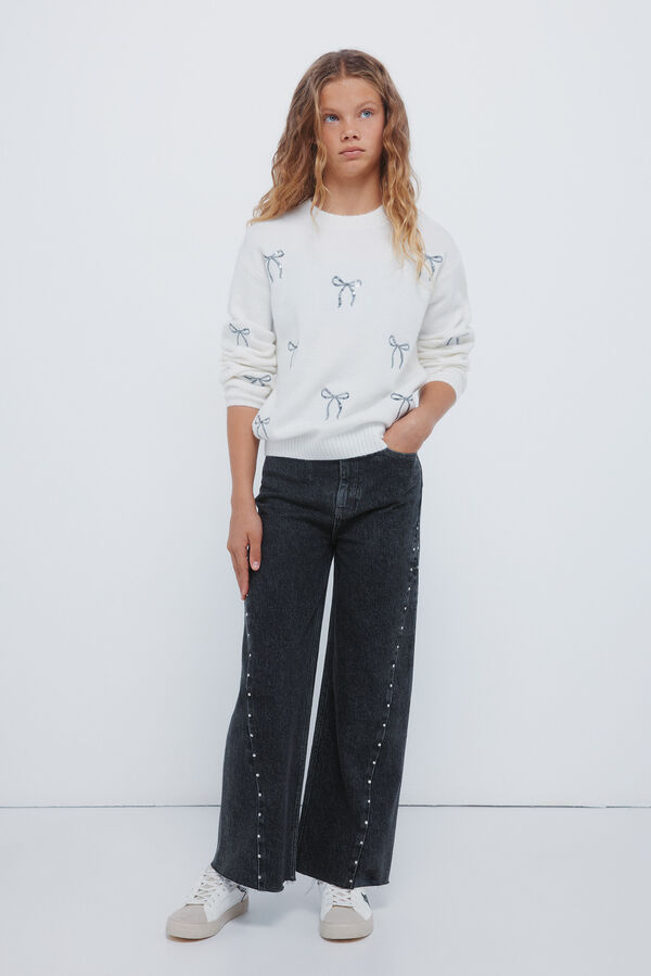 Springfield Kids Džemper sa ma&scaron;nom za devojčice Bež