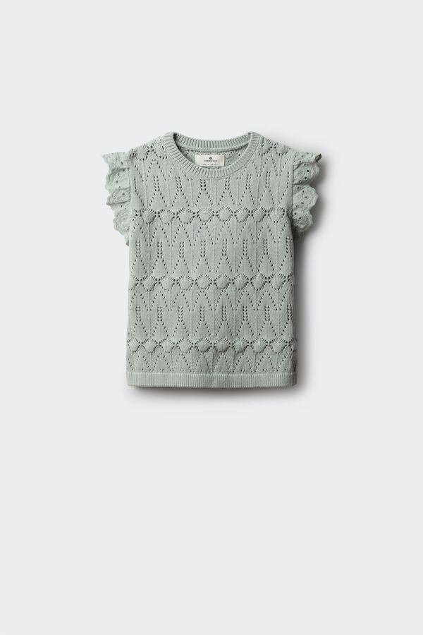 Springfield Kids Pleteni top sa karnerima za devojčice Zelena