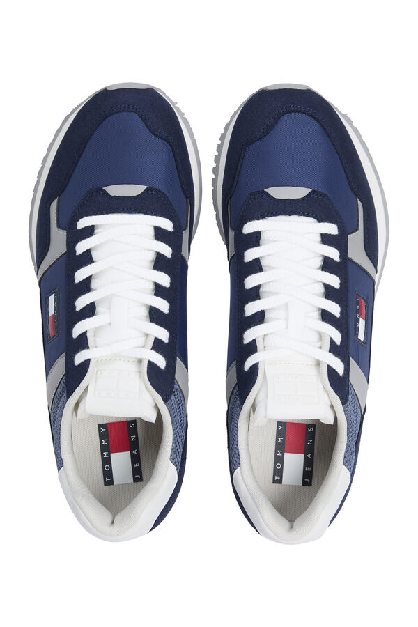 Tommy Jeans T&ecirc;nis azul marinho masculino com a bandeira da Tommy Jeans. azul