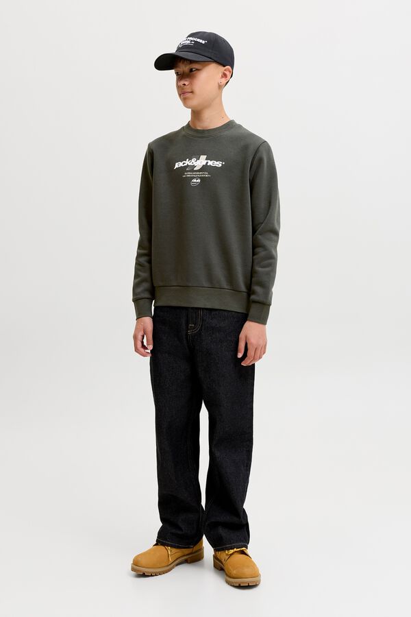 Jack & Jones Junior Sweatshirt relaxed estampada cinzento