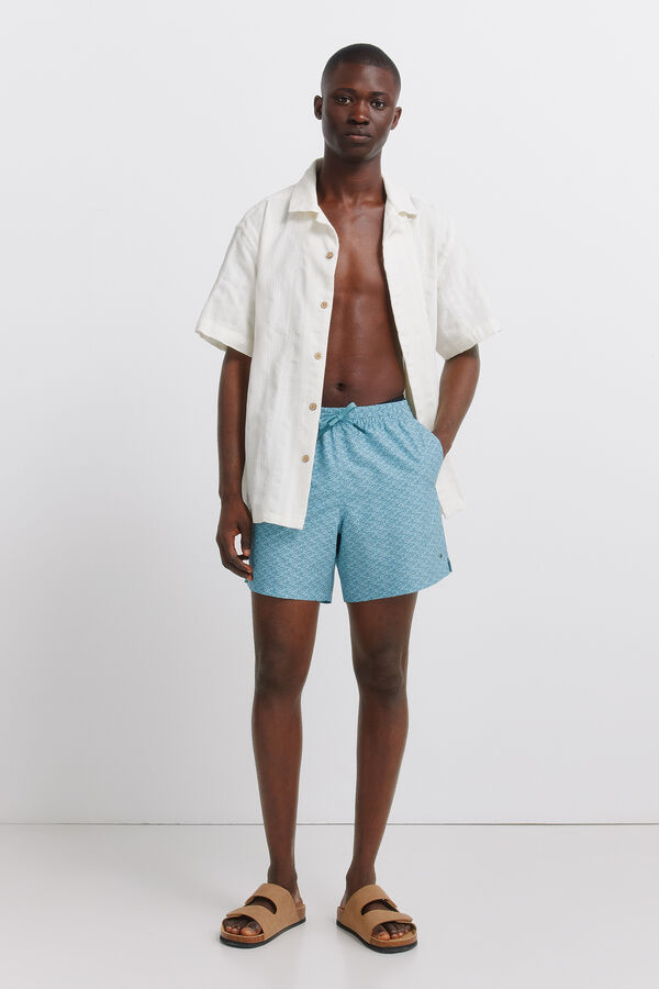 Springfield Kupaći kostim sa printom ribe Plava