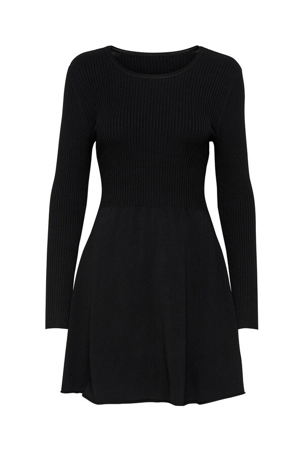 Only Vestido curto canelado  preto