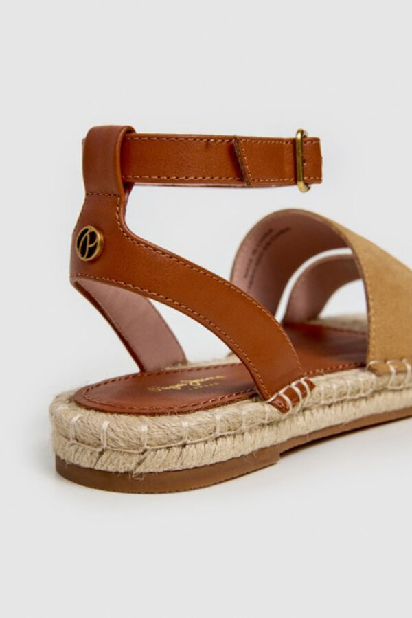 Pepe Jeans Sandalias planas en ante beige