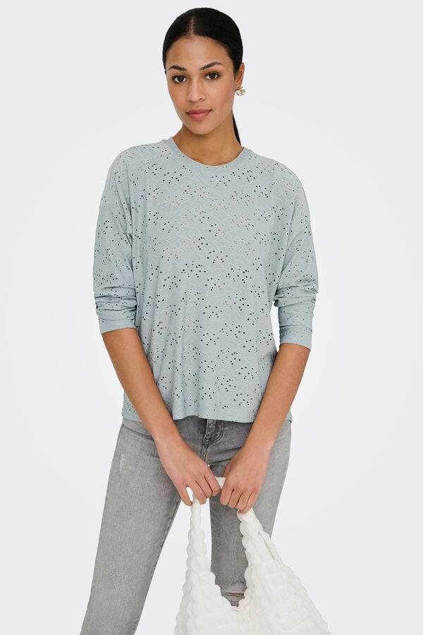 Only Camiseta com recortes bege