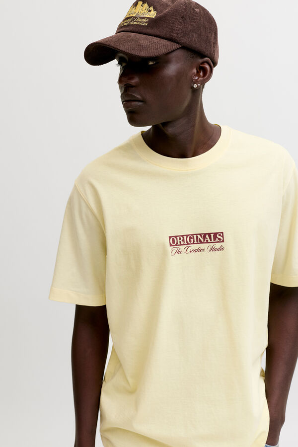 Jack & Jones Camiseta algod&oacute;n estampada amarillo