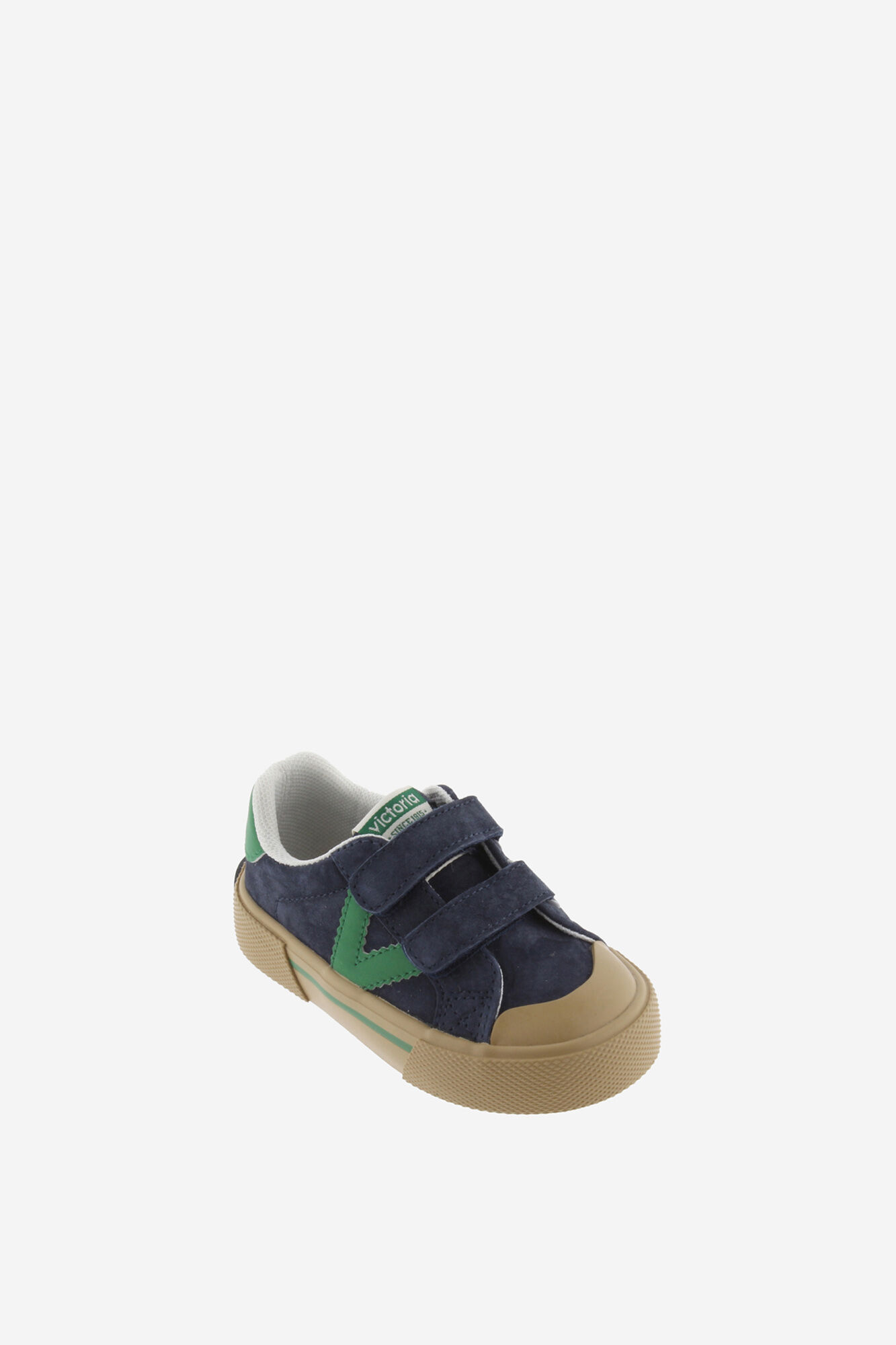 Victoria Kids Zapatillas deportivas de ni&ntilde;os de serraje con piezas de color en contraste y tiras adherentes