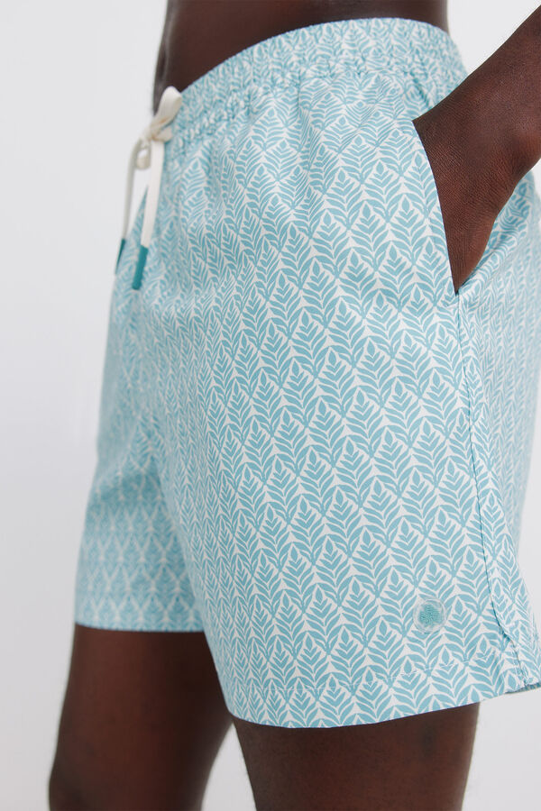 Springfield Kupaći kostim sa printom li&scaron;ća Plava